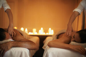 Shot of a mature couple enjoying a relaxing massage